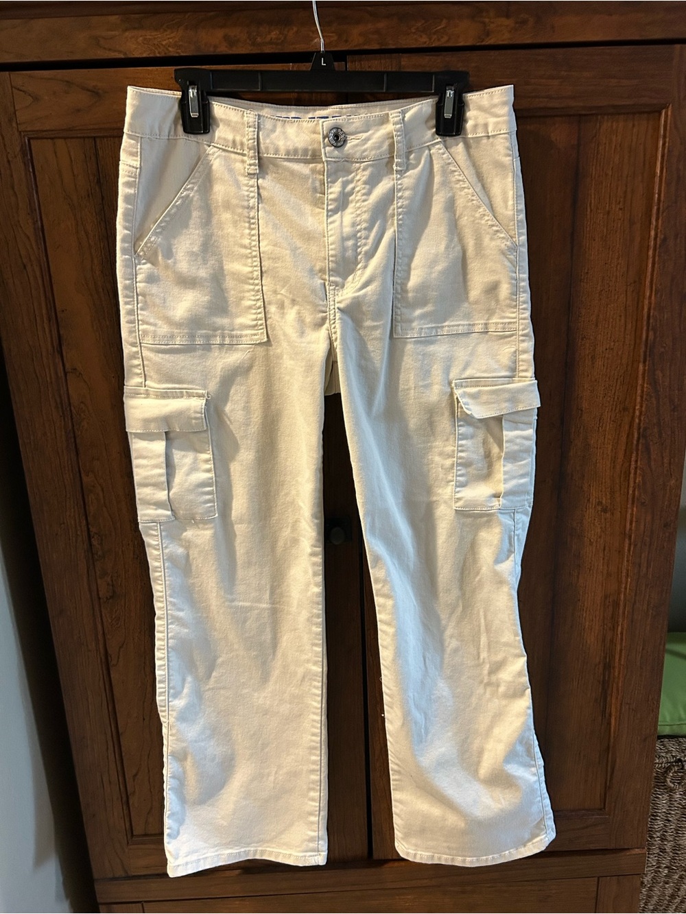 VIP Women's Straight-Leg Cargo Pants in khaki color